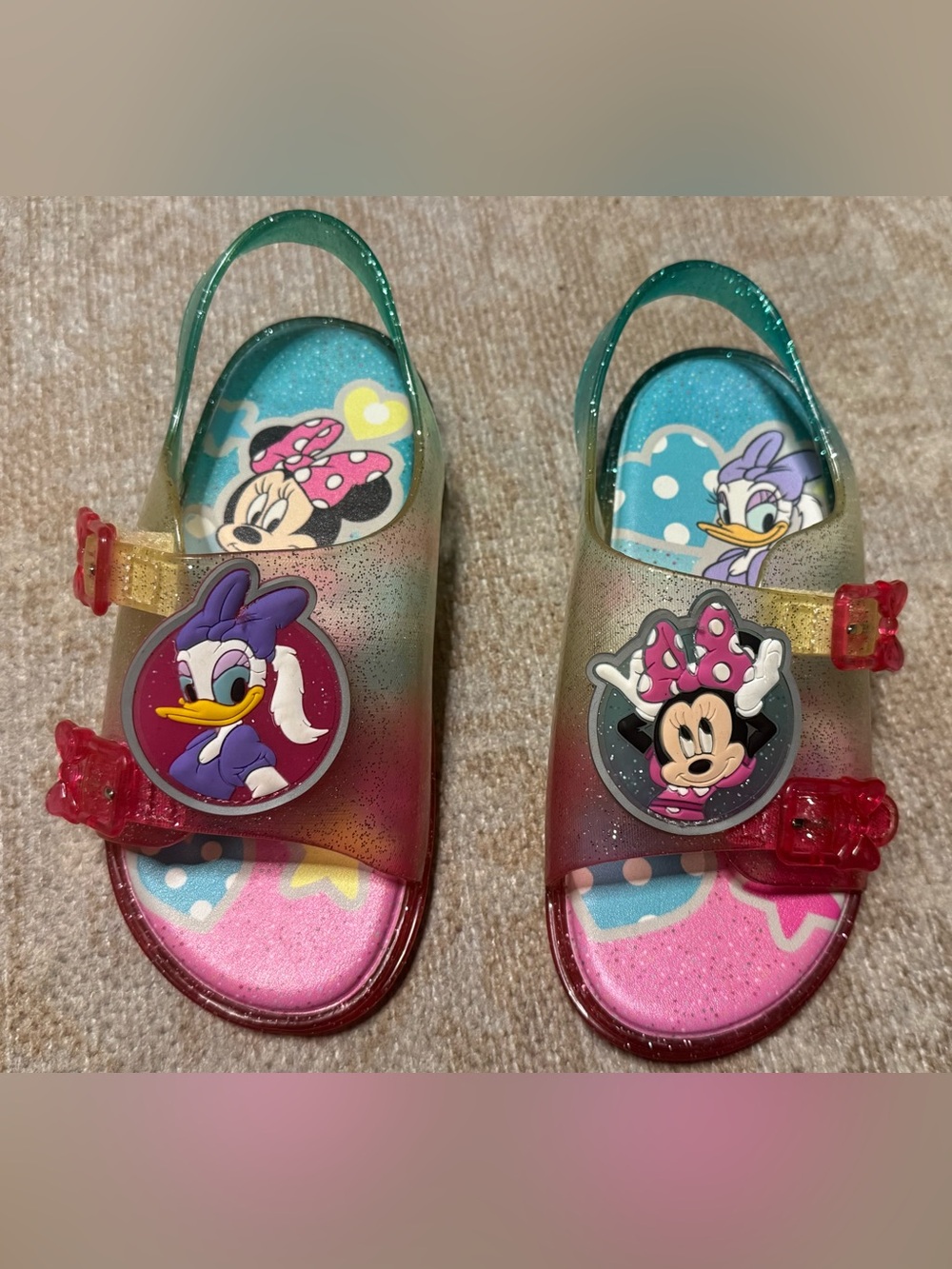 11 Toddler, Disney Junior Minnie & Daisy Jelly Sandal